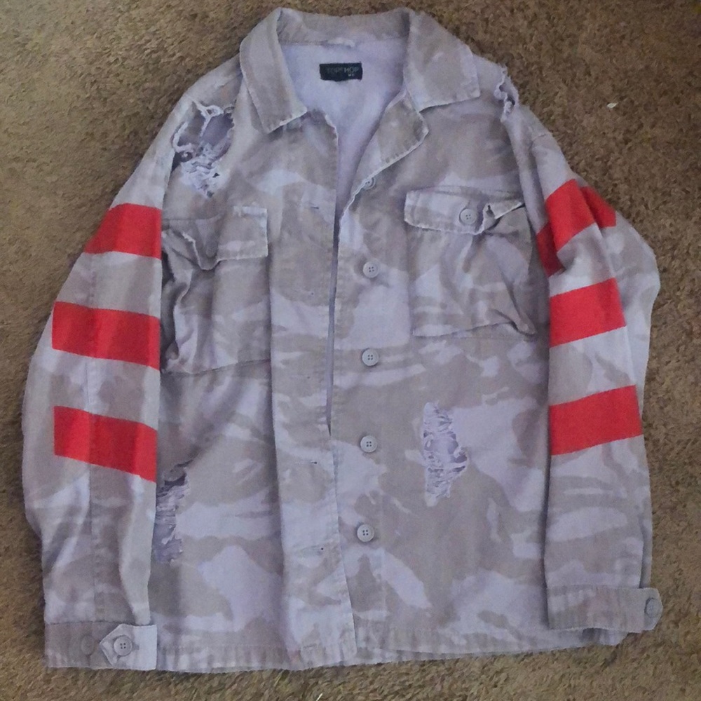 Light purple & camo oversized jacket